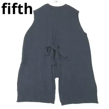 피프스 니트 베스트 레이어드 리본 무지 블랙 M 캐주얼 성인 여성