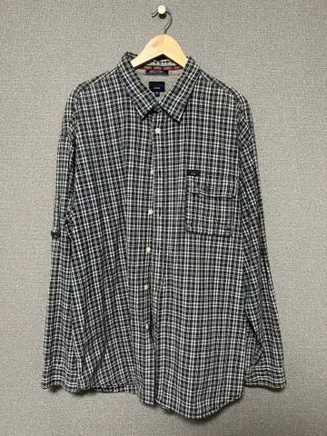 TOMMY JEANS 체크 무늬 플란넬 셔츠 XXL