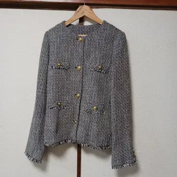 새상품급 SNIDEL 노카라 트위드 테일러드 자켓