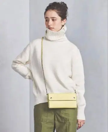 [ UNITED ARROWS ] 터틀넥 니트 화이트 캐시미어