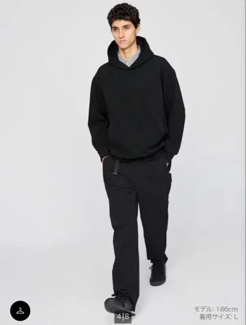 새상품 uniqlo 맨투맨 오버 사이즈 풀 후드티