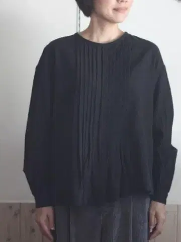 Gauze# 기모 프론트 턱 풀오버 블라우스