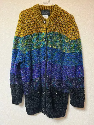 CASA de PICCO 그라데이션 가디건 반짝이 구제 의류