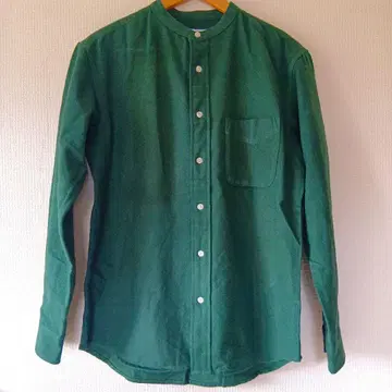 새상품급 INHERIT 밴드 카라 셔츠 그린