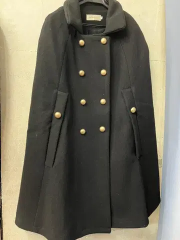 판초 코트 케이프 롱 블랙 벨벳 고급