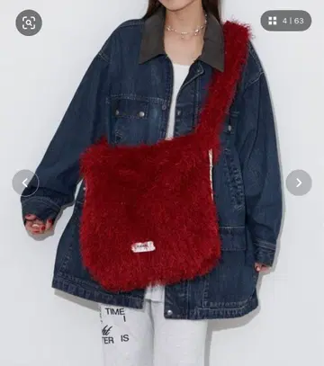 Grain 퍼 백 빨간색