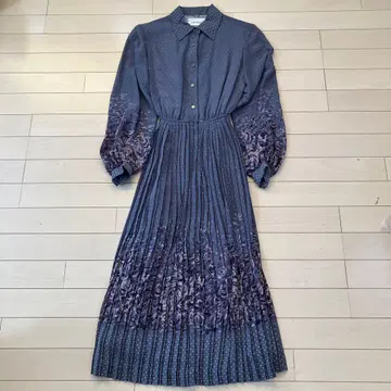 11.12 MIRAGE 미라쥬 쇼와 레트로 원피스 그레이 꽃무늬 9