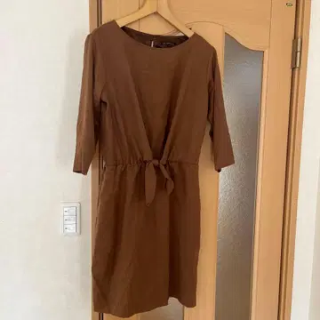 23구 브라운 7부 소매 원피스 38