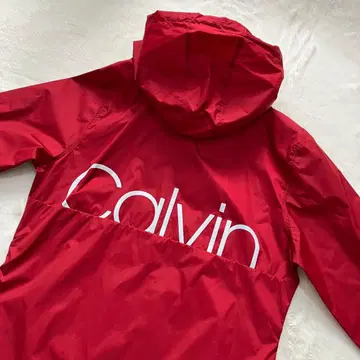 Calvin Klein 후드 부착 나일론 자켓 레드 M
