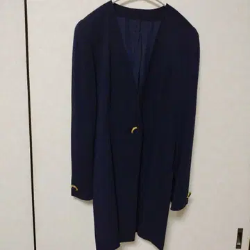 멜로즈 노카라 자켓 수트 네이비