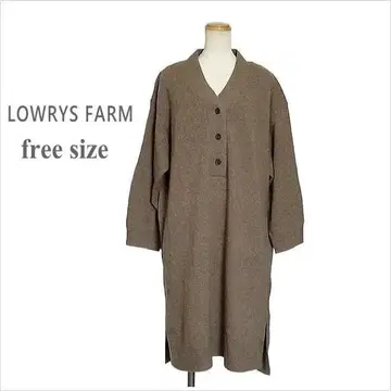 (LOWRYS FARM) 브라운 니트 원피스 사이드 슬릿 프리
