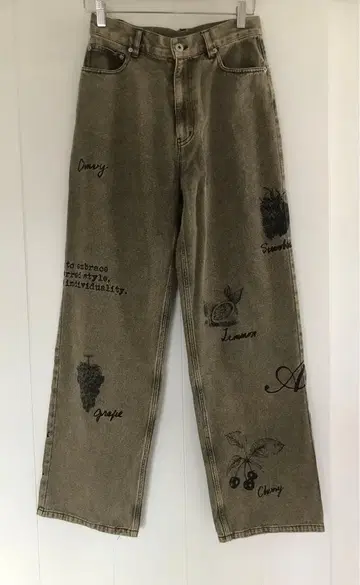 PAINT MOTIF PRINT DENIM PANTS