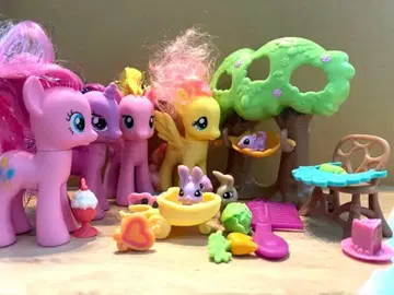 마이 리틀 포니 피규어 세트 레어 갈기 메탈 반짝반짝