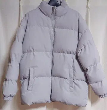 라이트 그레이 오버 사이즈 다운 자켓