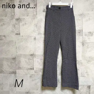 niko and [ M ] 캐주얼 팬츠 블랙 체크 레이온 혼방 슬림