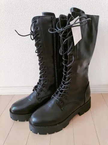 시마무라 레이스업 롱 부츠