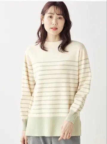 DECOY 패널 보더 니트 풀오버