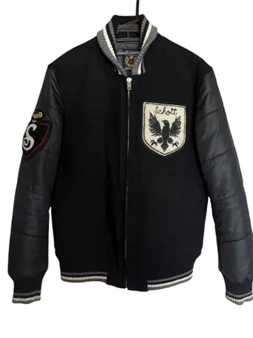 Schott 바시티 자켓 블랙 M