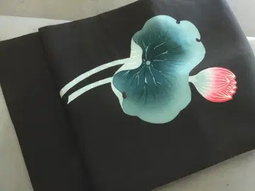 순수 실크 시오제 나고야 오비 연꽃 문양 법사 등에