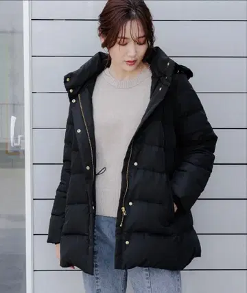 글로벌 워크 우츠쿠 실루엣 발수 다운 코트 M 블랙