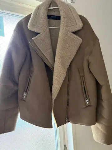 ZARA BASIC 브라운 무스탕 코트 M