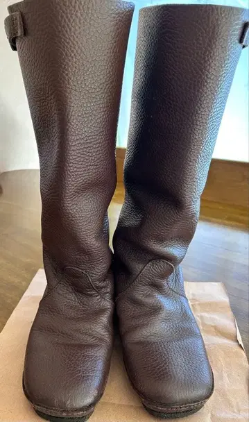 다크 브라운 가죽 롱 부츠