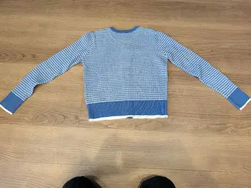 MONOPRIX 파랑과 화이트 도트 무늬 니트 스웨터 S 사이즈