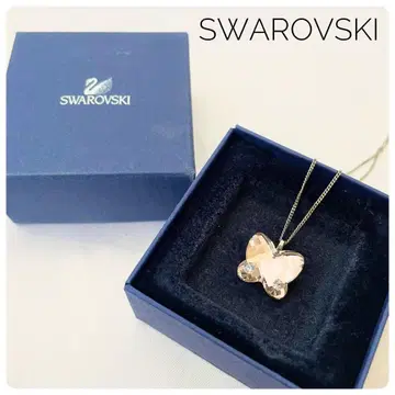 컨디션 최상 SWAROVSKI 크리스탈 유리 버터플라이 모티브 목걸이