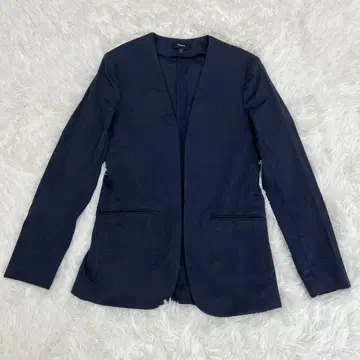 컨디션 최상 띠어리 ISITA 2 노카라 자켓 린넨 네이비 S