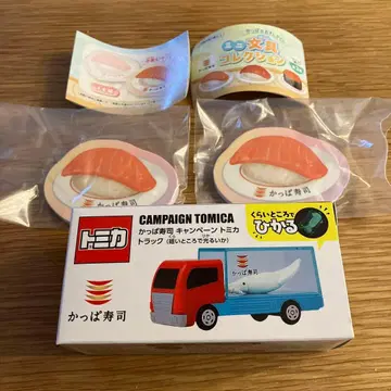 갓파스시 캠페인 토미카 트럭 야광 오징어 (덤 연어 메모장 두 개)