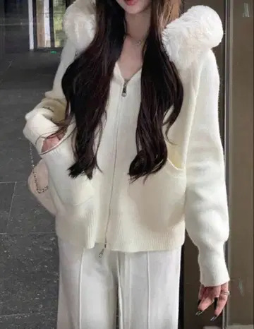 SHEIN 퍼 후드티 니트