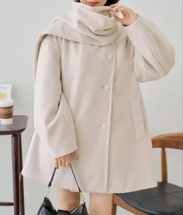 Chico 멜톤 케이프 코트 아이보리