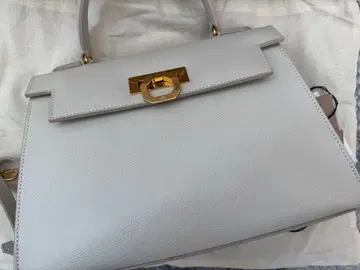 CARBOTTI 화이트 베이지 가죽 핸드백