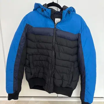 GAP 후드 부착 다운 자켓 S 파랑/블랙