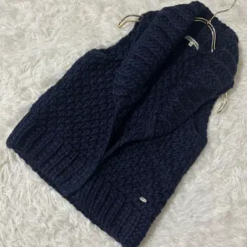 LACOSTE 케이블 니트 베스트 네이비 38