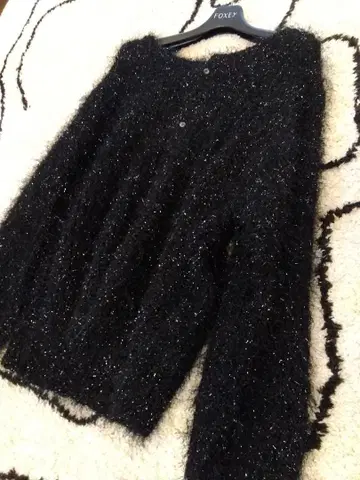 [ 택 포함 미사용 새상품 ] 로페피크닉 라메 페더 가디건