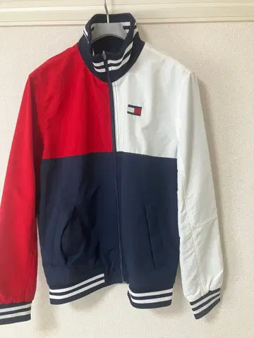 타미힐피거 컬러 블록 자켓 블루종 점퍼