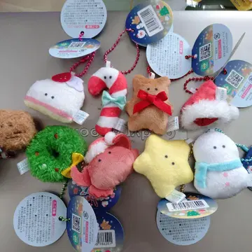 크리스마스 캐릭터 봉제 인형 스트랩 세트