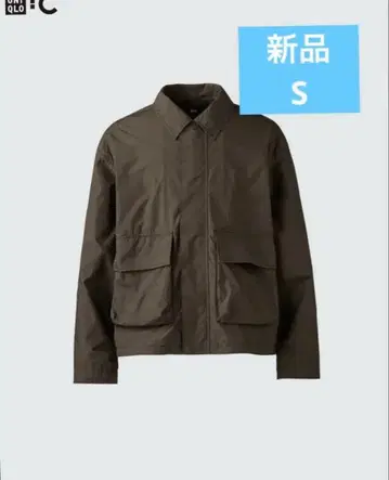 새상품 유니클로C 코튼 숏 블루종 S 다크 브라운