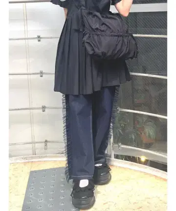 merry jenny 튤 프릴 데님 팬츠 인디고 블루