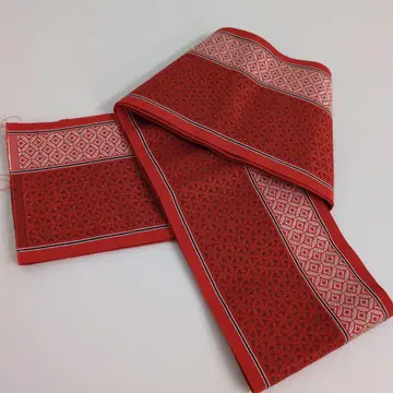 반폭 오비 순수 실크 하카타 오리 칠보 무늬 오비 츠-129