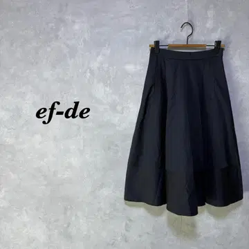 ef-de 미디 스커트 플레어 백 지퍼 네이비 S 4839N