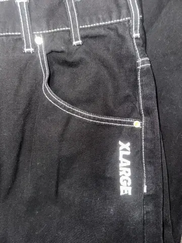 XLARGE 블랙 화이트 스티치 팬츠 사이즈 30