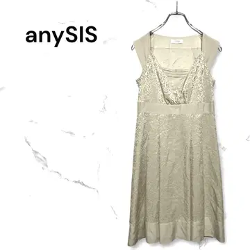 에니스이시 베이지 슬리브리스 원피스 파티 드레스 올 패턴 F 사이즈