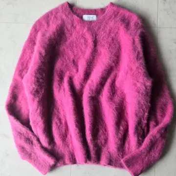 새상품급 슬로브 이에나 폭스 캐시미어 풀오버 핑크 니트 스웨터