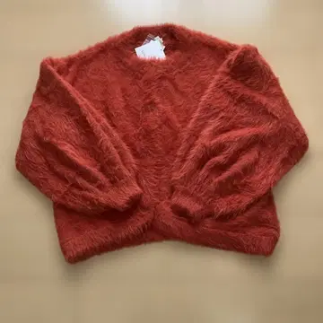 LUPILIEN 오렌지 샤기 가디건 긴팔