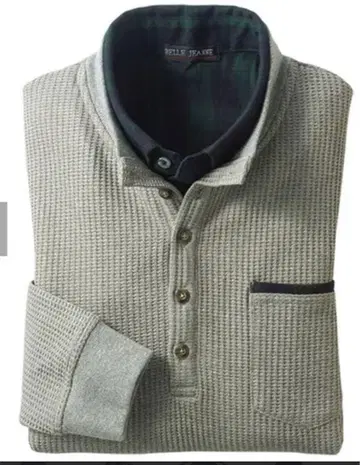 와플 더블 카라 트레이닝복 긴팔 그레이 L