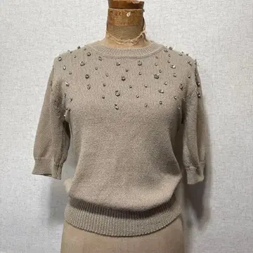 자라 비쥬 포함 반팔 니트 S 새상품 (택 포함)