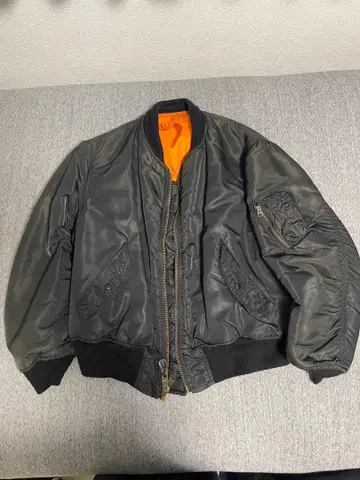 80s USA제 ALPHA MA-1 블랙 L