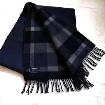 BLACK LABEL 캐시미어 100% 머플러 체크 무늬